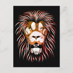 Tribal Lion Face Postcard