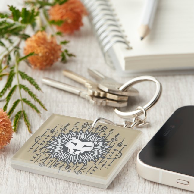 Tribal Lion Key Ring (Front Right)