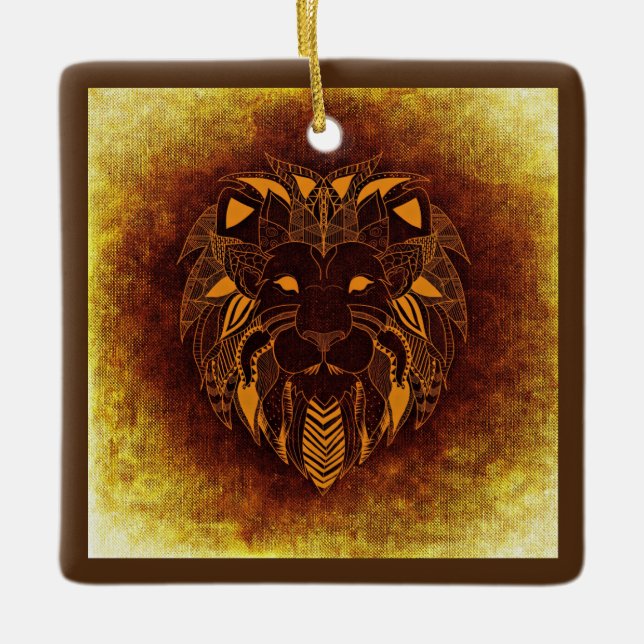 tribal lion ornament (Front)