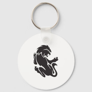 Tribal Lion Tattoo Design Key Ring