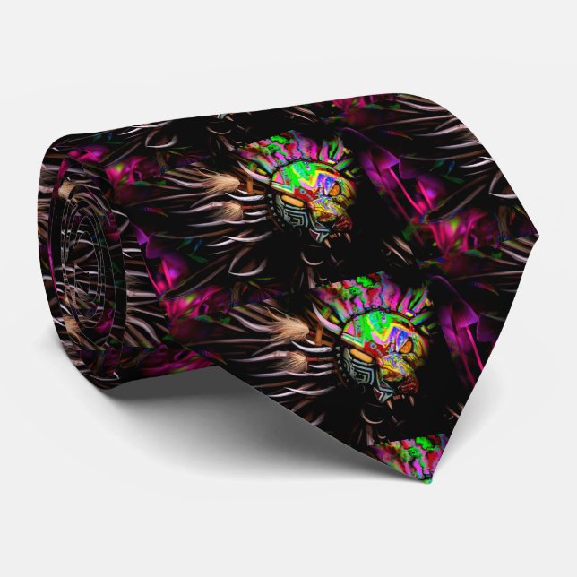 Tribal Lions Tie (Rolled)