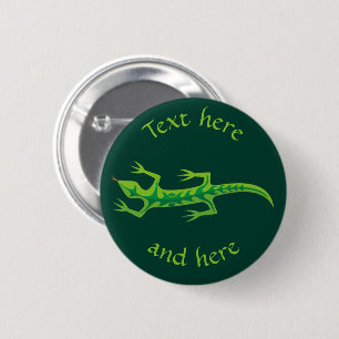 Tribal Lizard Green 6 Cm Round Badge