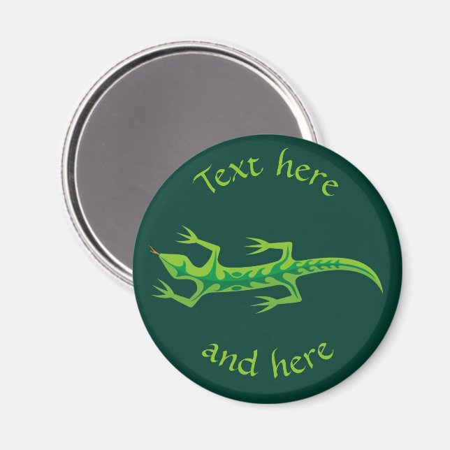 Tribal Lizard Green Magnet (Front/Back)