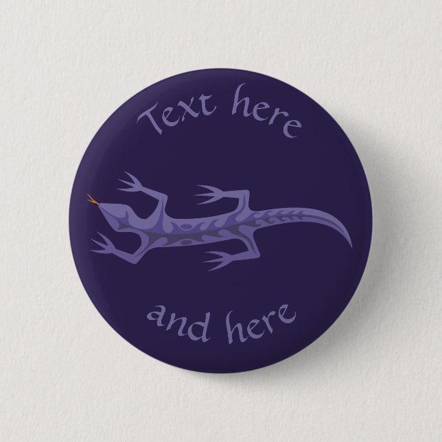 Tribal Lizard Mauve 6 Cm Round Badge (Front)