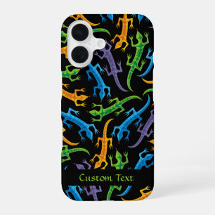 Tribal Lizards Colourful Pattern iPhone 16 Case