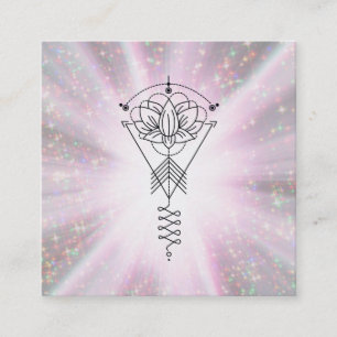 *~* Tribal Lotus Sparkle Rays Healing Reiki Square Business Card
