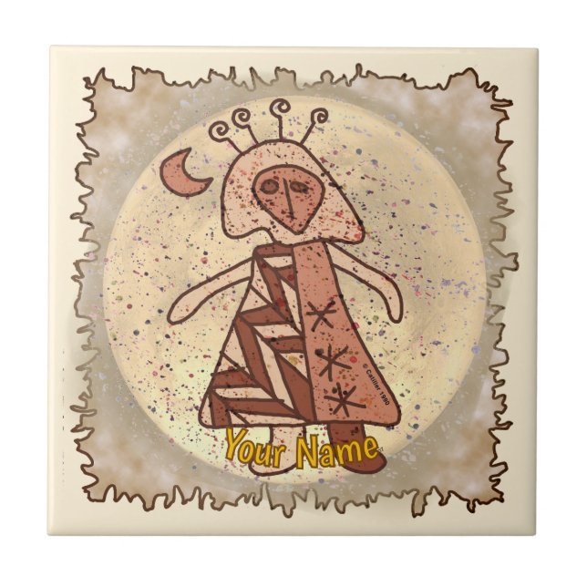 Tribal Luna Girl Tile (Front)