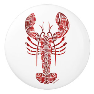 Tribal Maine Lobster Ceramic Knob