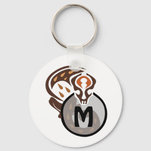 Tribal Malaysian Cat Gecko Monogram Key Ring