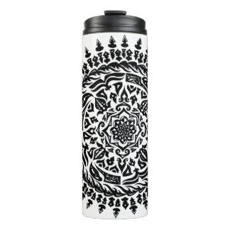 Tribal Mandala Hand-Drawn Art Thermal Tumbler