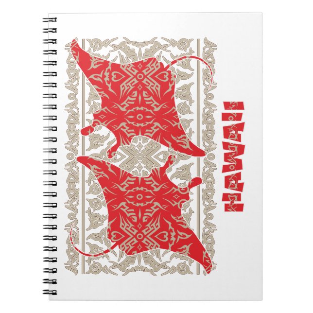 Tribal-Manta-Ray-Red Notebook (Front)