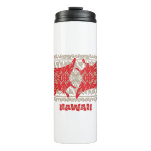 Tribal-Manta-Ray-Red Thermal Tumbler