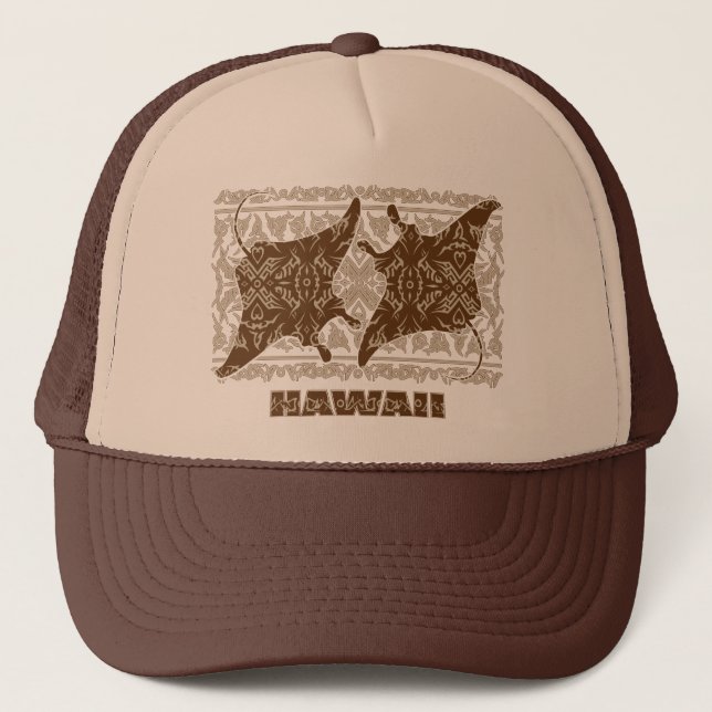 Tribal-Manta-Ray Trucker Hat (Front)