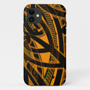 Tribal Maori tattoo designs with vivid colours iPhone 11 Case