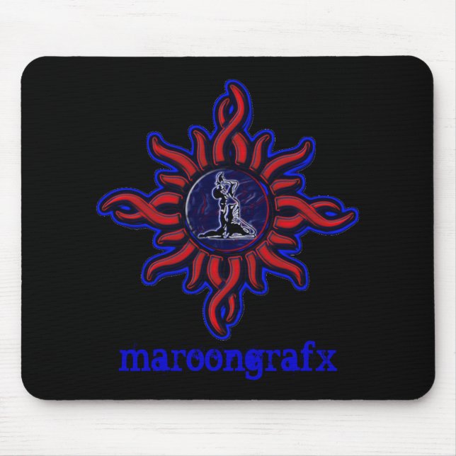 Tribal Maroon Mousepad (Front)