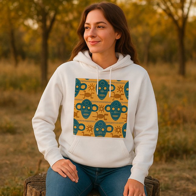 Tribal Mask African Ethnic Face Pattern Hoodie (Creator Uploaded)