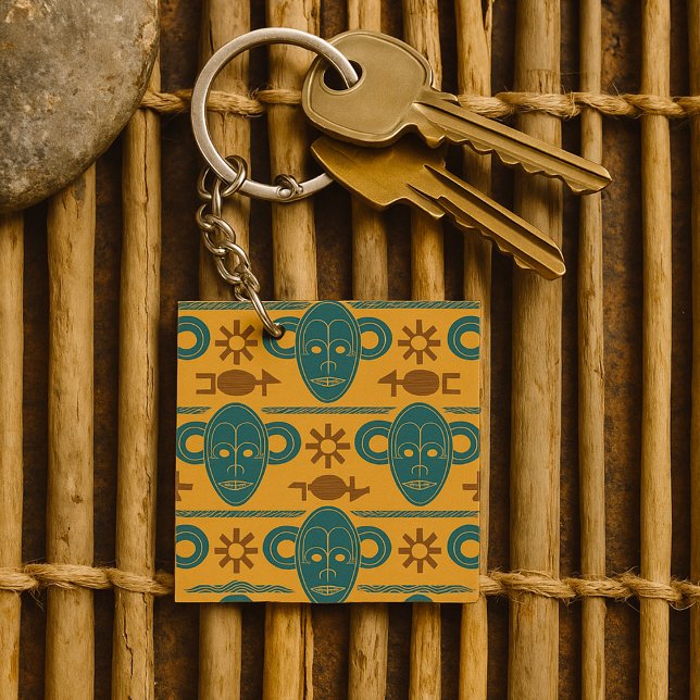 Tribal Mask African Ethnic Face Pattern Key Ring (Creator Uploaded)