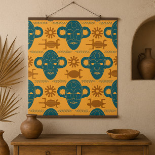 Tribal Mask African Ethnic Face Pattern Poster