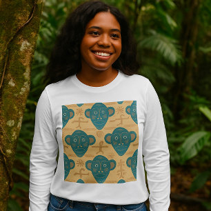 Tribal Mask African Ethnic Face Pattern T-Shirt