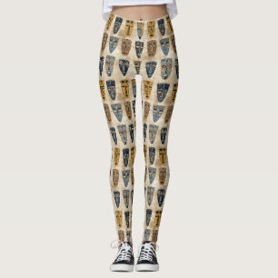 Tribal Mask Boho Pattern Leggings