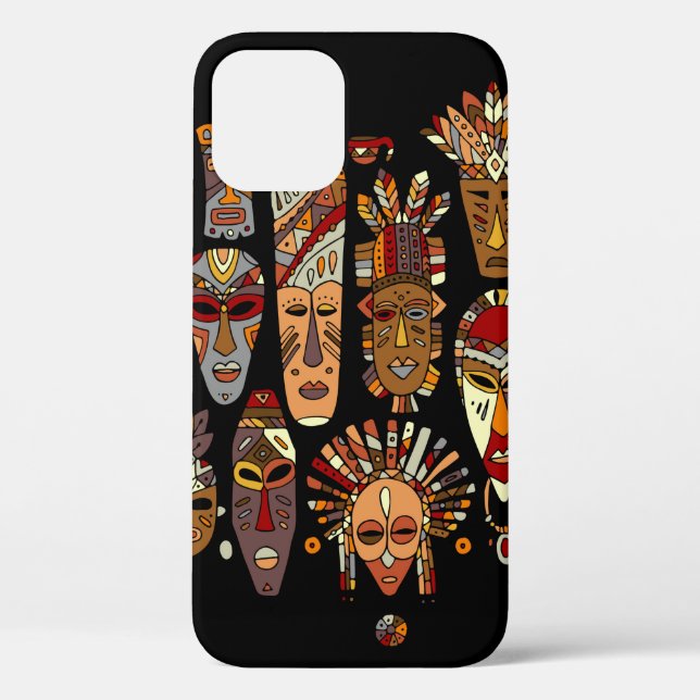 Tribal mask ethnic set, sketch Case-Mate iPhone case (Back)