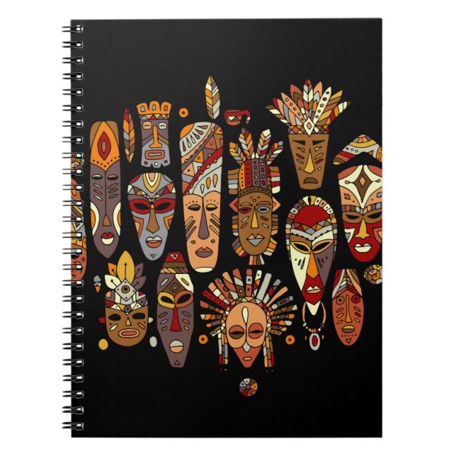 Tribal mask ethnic set, sketch notebook (Front)