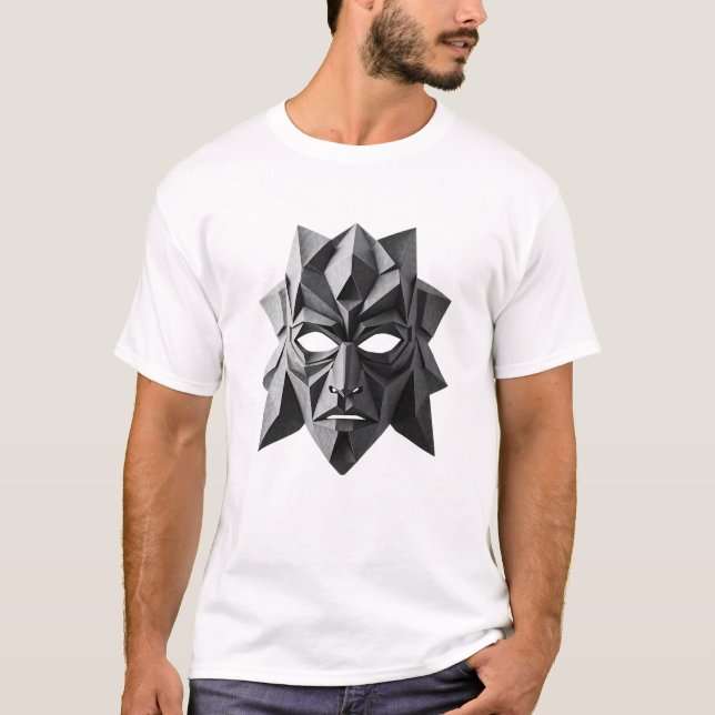 Tribal Mask Origami Art T-Shirt (Front)