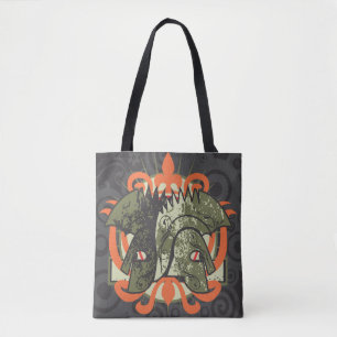 Tribal Mask with Orange Crown Tote Bag