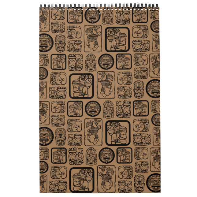 Tribal MAYA ancient mask pattern 1 Calendar (Cover)