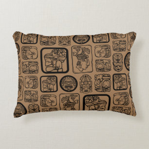 Tribal MAYA ancient mask pattern 1 Decorative Cushion