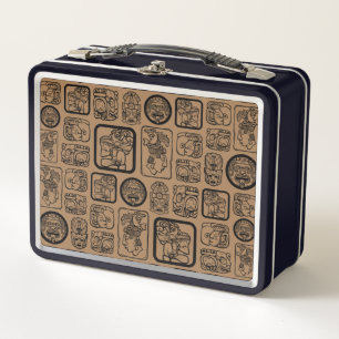Tribal MAYA ancient mask pattern 1 Metal Lunch Box