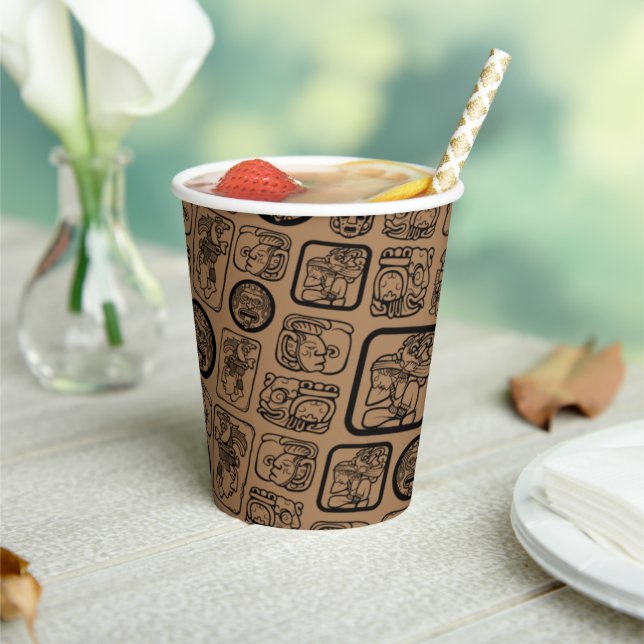 Tribal MAYA ancient mask pattern 1 Paper Cups (Insitu)