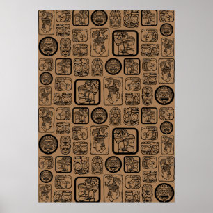 Tribal MAYA ancient mask pattern 1 Poster