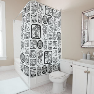 Tribal MAYA ancient mask pattern 1 Shower Curtain