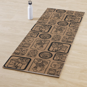 Tribal MAYA ancient mask pattern 1 Yoga Mat