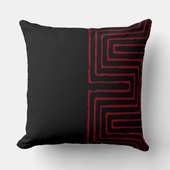Tribal Maze Mud Cloth Pattern African Cushion (Front)