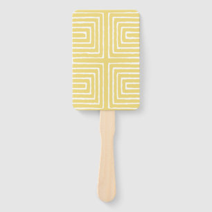 Tribal Maze Pan African Pattern Mud Cloth Hand Fan