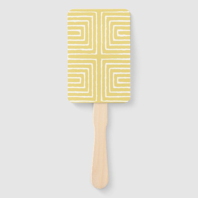 Tribal Maze Pan African Pattern Mud Cloth Hand Fan (Front)