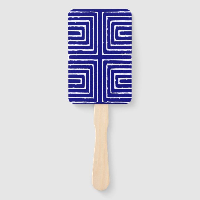 Tribal Maze Pan African Pattern Mud Cloth Hand Fan (Front)