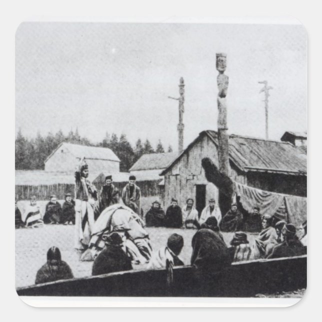 Tribal Meeting Square Sticker (Front)