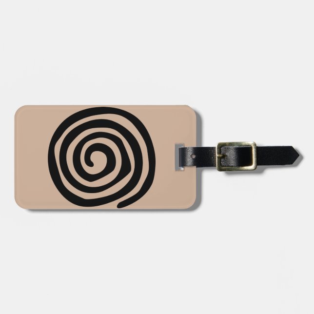 Tribal Mexican spiral petroglyph tribal art Luggage Tag (Front Horizontal)
