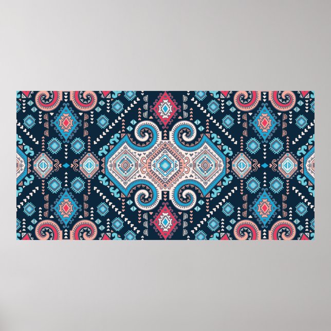Tribal mexican vintage ethnic seamless pattern poster (Front)