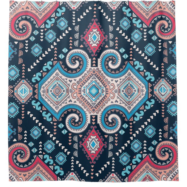 Tribal mexican vintage ethnic seamless pattern shower curtain (Front)