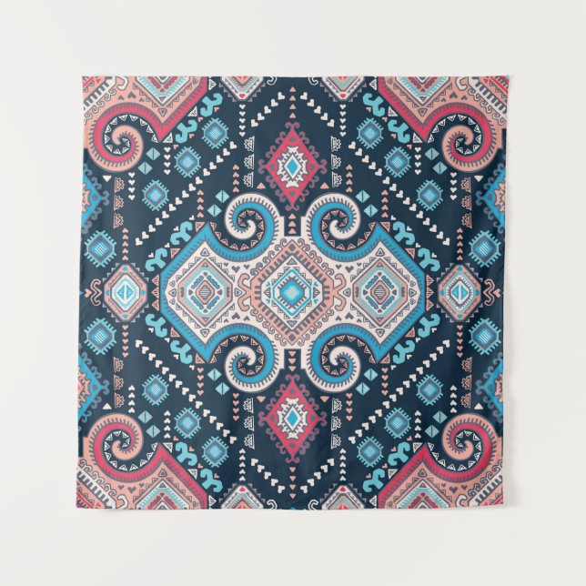 Tribal mexican vintage ethnic seamless pattern tapestry (Front)