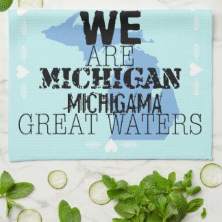 Tribal Michigan Michigama Great Waters Up North Tea Towel