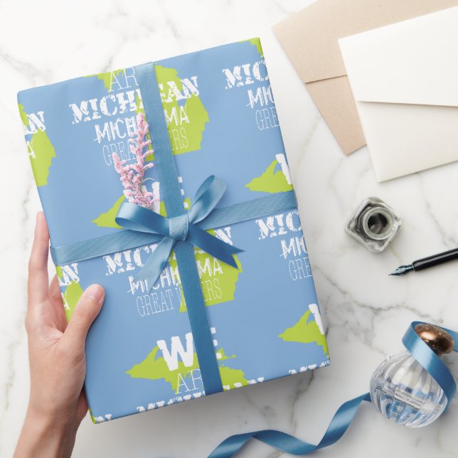 Tribal Michigan Michigama Great Waters Up North Wrapping Paper (Gifting)