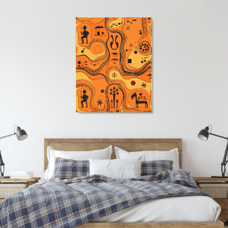 Tribal Minimalistic Ethnic art Canvas Print