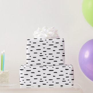 Tribal Modern Black and White Flecks Wrapping Paper