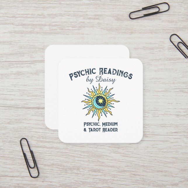 Tribal Moon Tarot reader Business Card (Front/Back In Situ)