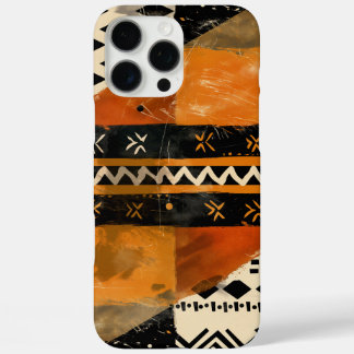 Tribal motifs in black and earth tones iPhone 16 pro max case